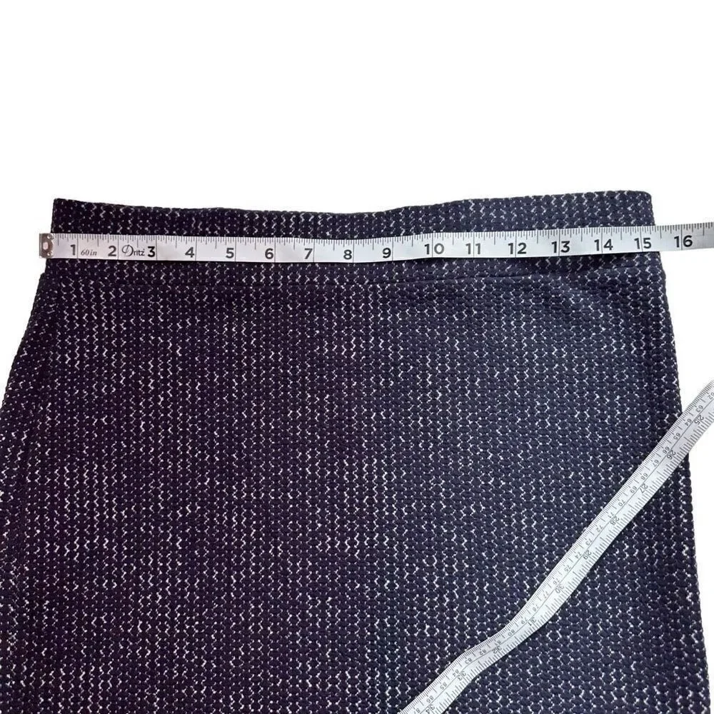 Free People Women’s Navy Geometric‎ Knit Pull On Midi Skirt Medium Stretch